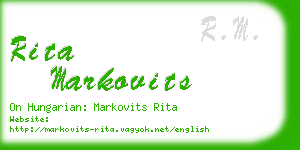 rita markovits business card